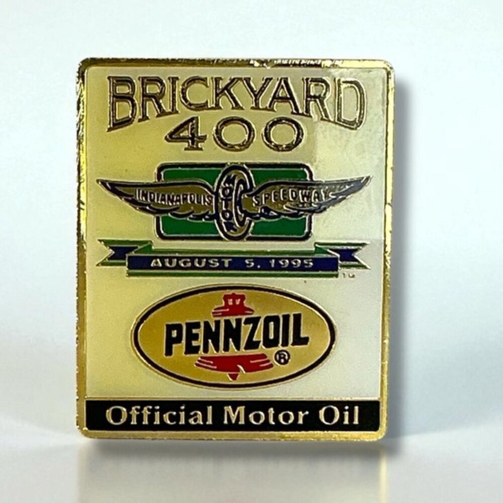 Vintage 1995 Pennzoil Nascar Race Brickyard 400 Pin Indianapolis Motor Speedway